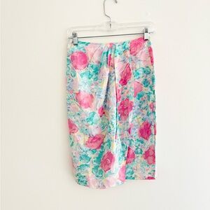Vintage 80s Point of View Rose Floral Mini Skirt 4